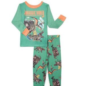 New Jurassic World Boys Long Sleeve Tee Pants Pajama Set pajamas sz 4, 6, 8